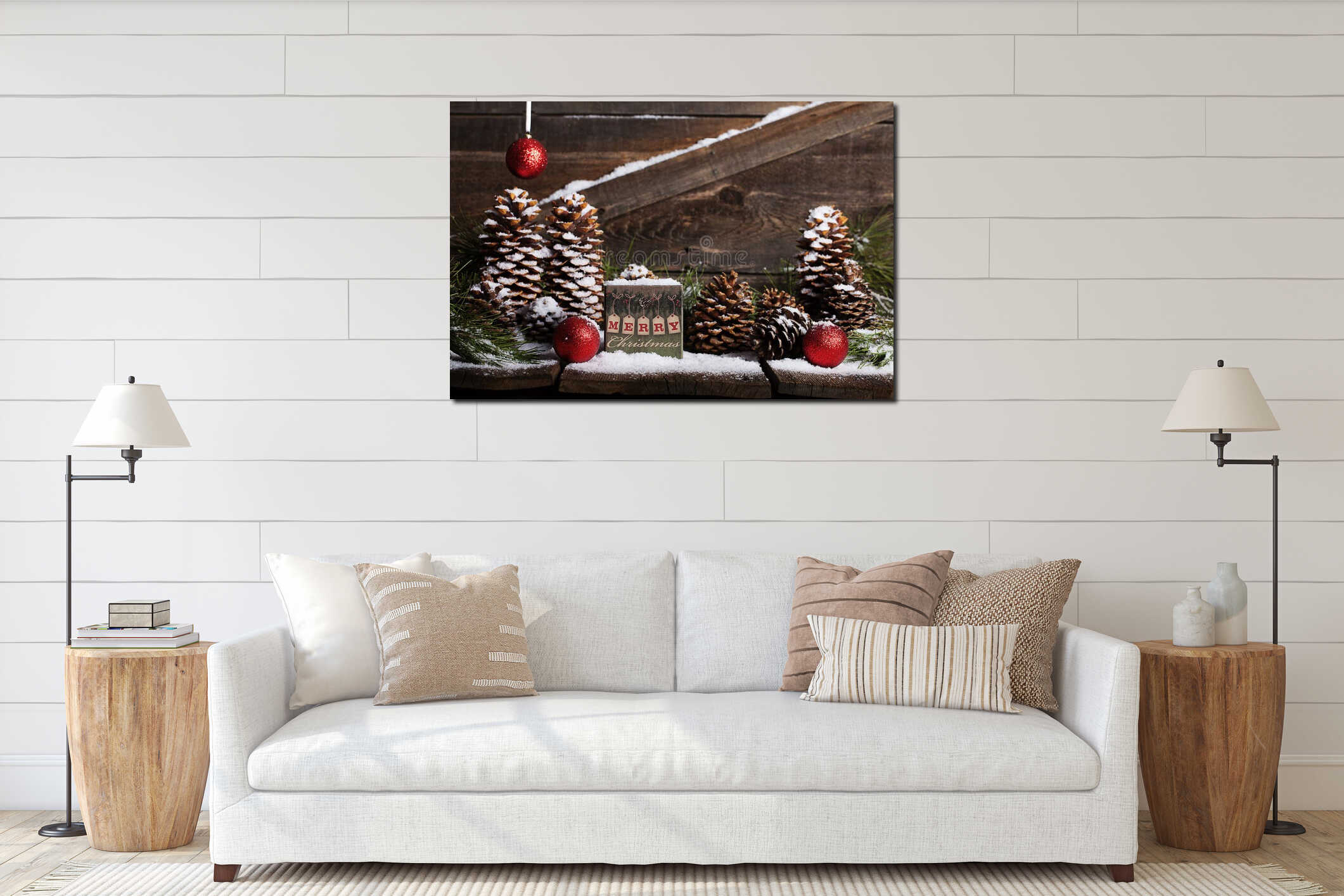 Canvas hanging interior mockup