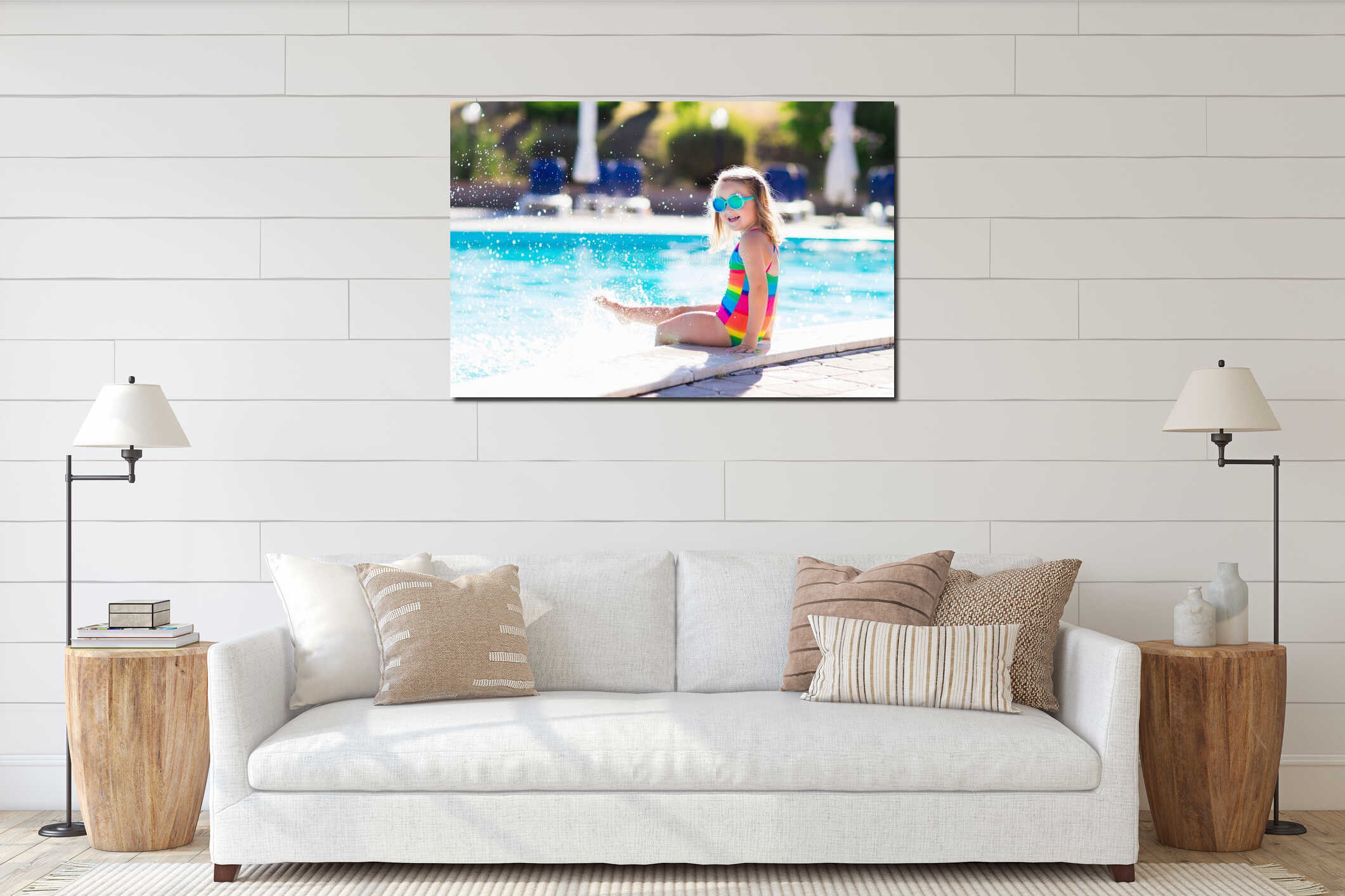 Canvas hanging interior mockup
