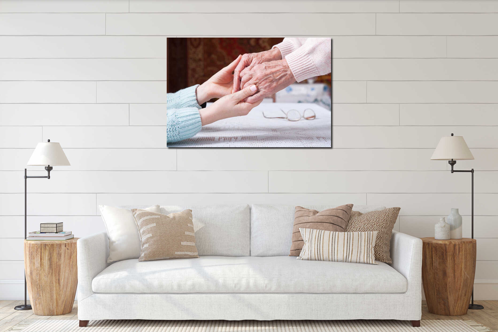 Canvas hanging interior mockup