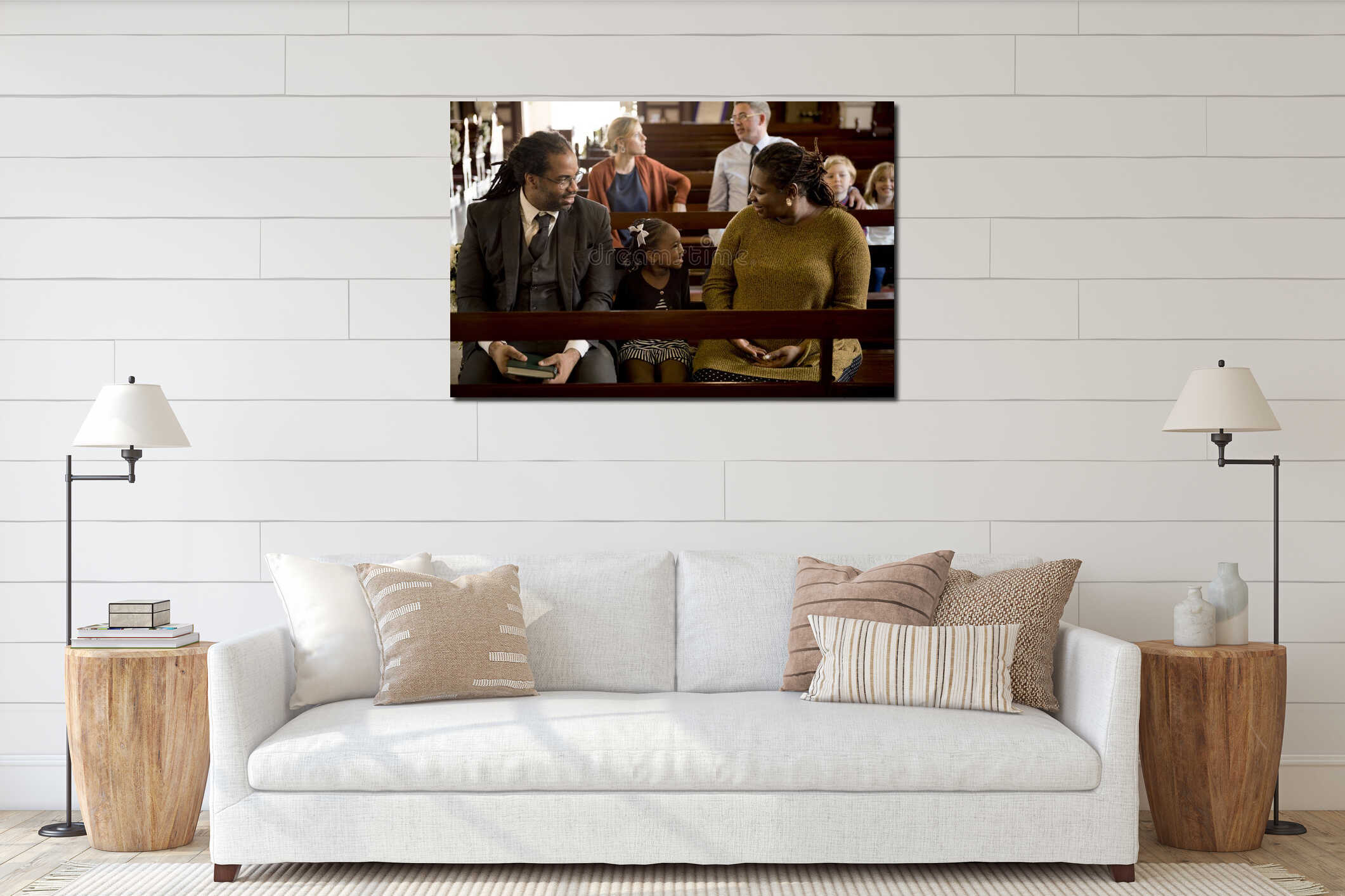 Canvas hanging interior mockup
