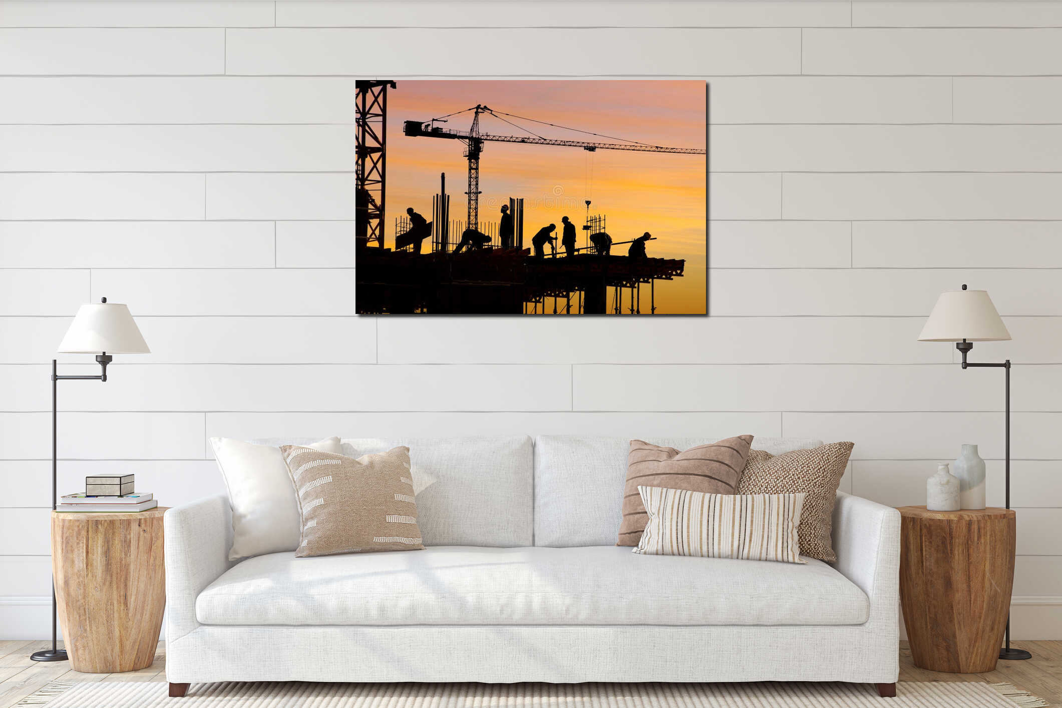 Canvas hanging interior mockup