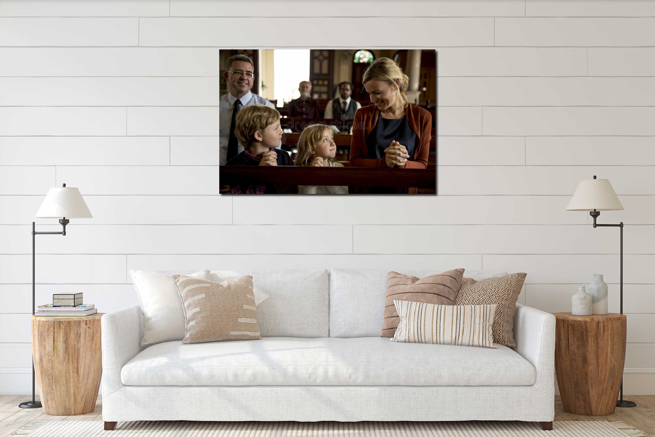 Canvas hanging interior mockup
